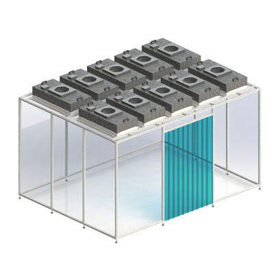 acheter HUAAO atelier médical personnalisé salle blanche modulaire cabine de nettoyage mobile préfabriquée H13/H14 filtre ignifuge écologique fabrication en ligne