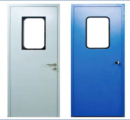 Porte étanche en acier inoxydable de couleur pour hôpital avec fenêtre en verre