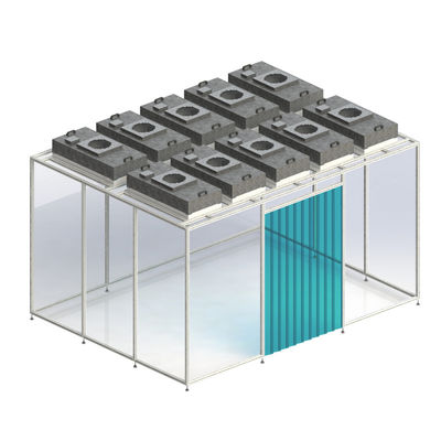Salle blanche modulaire à flux laminaire vertical sans poussière Huuao avec cabine d'échantillonnage, nouvelle conception, haute qualité, classe 100, cabine propre portable, cabine de salle blanche de laboratoire Iso5